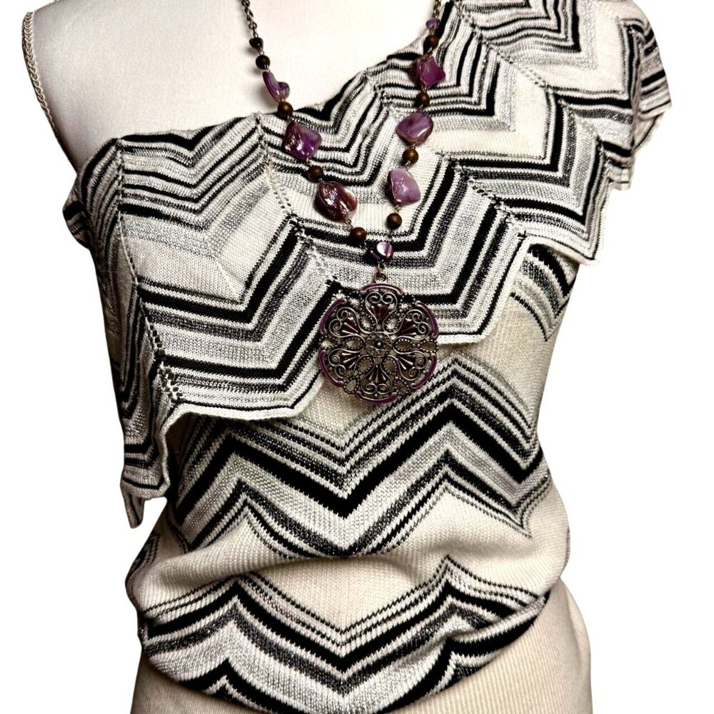 White House Black Market- Woman One-Shoulder Knit Sweater Top – Size XS